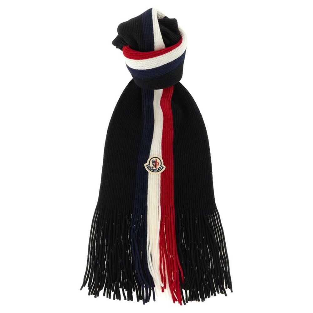 Moncler Men Tricolor Wool Scarf
